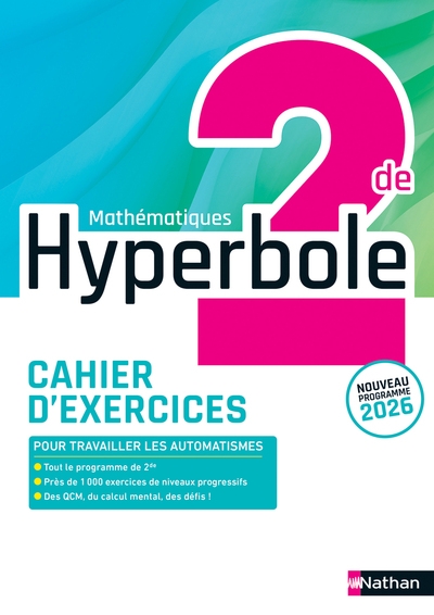 Hyperbole mathématiques 2de - cahier élève - 2026 - Image principale