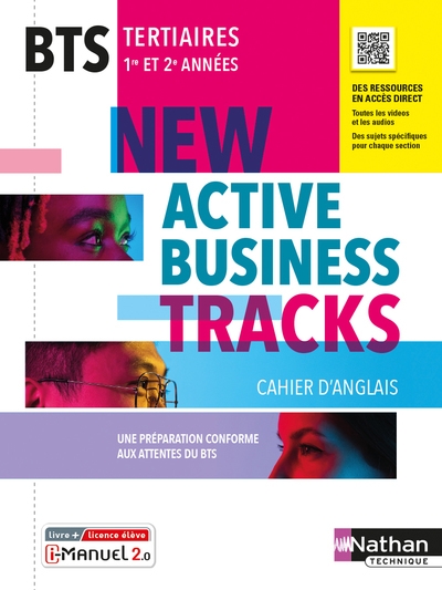 Cahier anglais bts - new active business tracks - livre + licence élève 2022 - Image principale