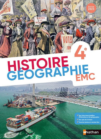 Histoire géographie emc 4e - manuel - 2023 - Image principale