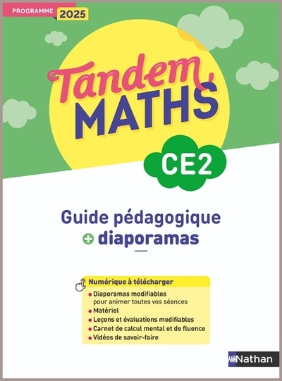 Tandem - maths ce2 - guide pédagogique + diaporamas - programme 2025 - Image principale