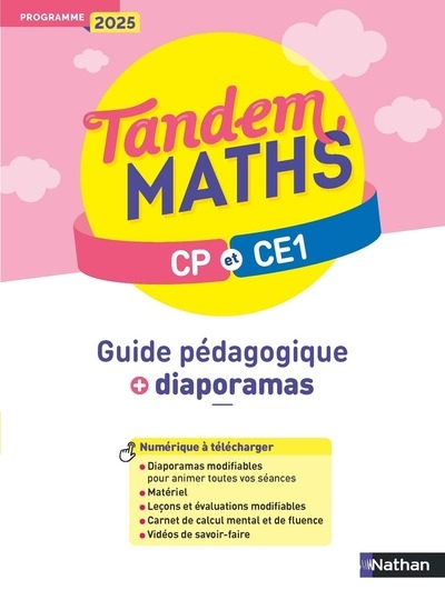 Tandem - maths cp/ce1 - guide pédagogique + diaporamas - Image principale
