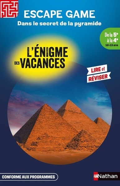 L'enigme des vacances escape game de la 5e à la 4e - dans le secret de la pyramide - Image principale