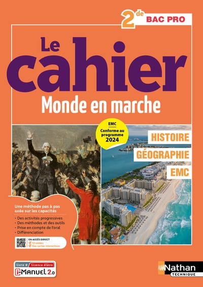 Histoire - géographie - emc - 2de bac pro - coll. le monde en marche - éd. 2025 - livre + licence - Image principale