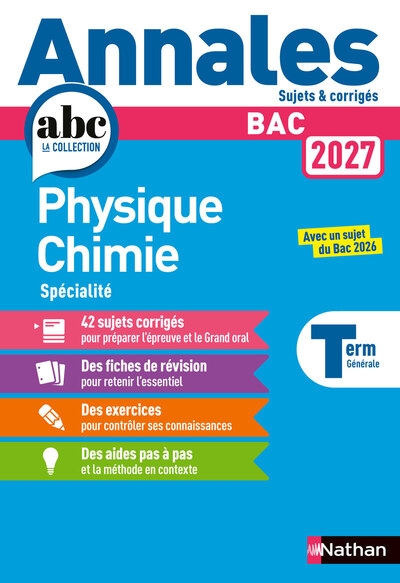 Annales bac physique chimie term. 2027 - corrigé - Image principale