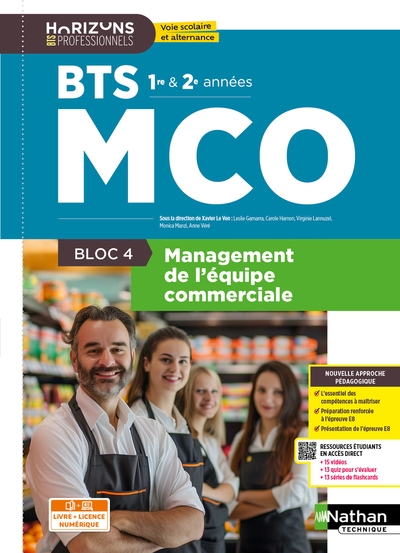Bloc 4 - management de l'équipe commerciale - bts mco 1re et 2e années - coll. horizons professionnels bts - ed. 2026 - Image principale