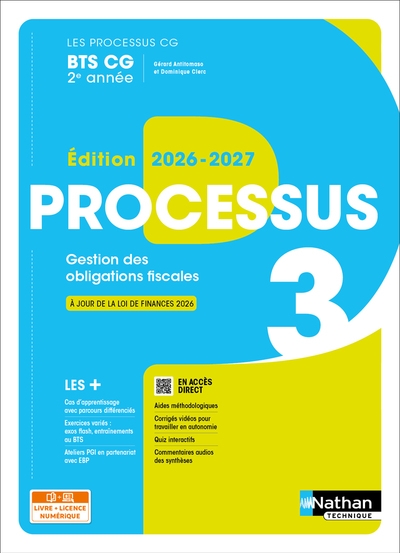 Processus 3 - gestion des obligations fiscales - bts cg 2e année - coll. les processus cg - ed. 2026 - Image principale