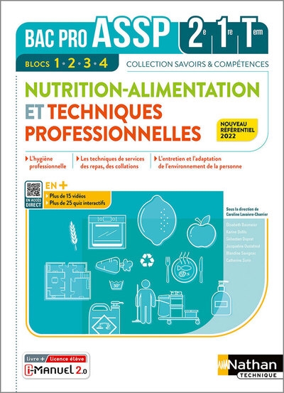 Nutrition-alimentation & techniques professionnelles - 2e-1re-term - livre + licence élève 2022 - Image principale