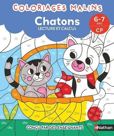 Coloriages malins - chatons lecture et calcul - 6-7 ans cp - Image principale