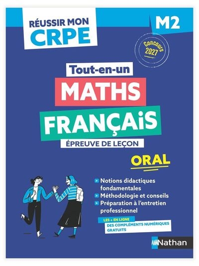 Réussir mon crpe - français maths admission concours m2 oral 2027-2028 - Image principale