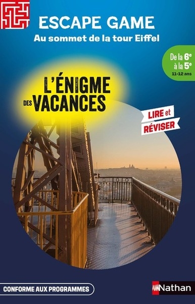 Enigme des vacances escape game de la 6ème à la 5ème - au sommet de la tour eiffel - Image principale