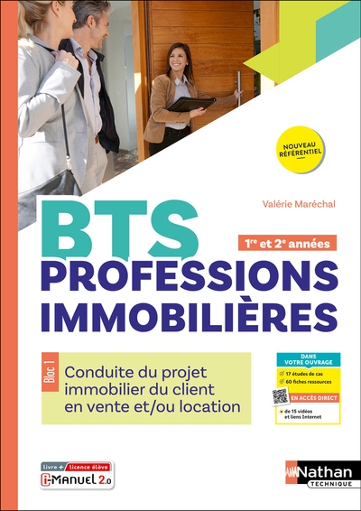 Conduite du projet immobilier du client du client en vente et/ou location - bts 1re année - éd. 2025 - livre + licence - Image principale