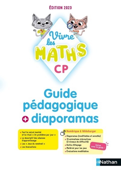 Vivre les maths - cp - guide pédagogique + diaporamas - edition 2023 - Image principale