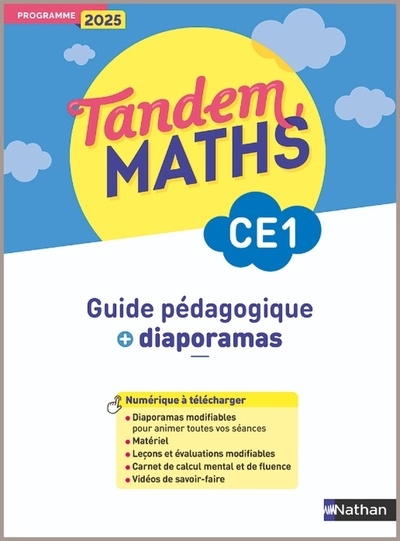 Tandem - maths ce1 - guide pédagogique + diaporamas - programme 2025 - Image principale