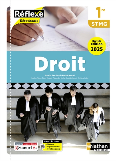 Droit - 1re stmg - coll. réflexe - éd. 2025 - livre + licence - Image principale