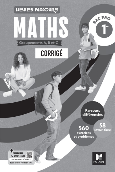 Libres parcours - maths 1re bac pro groupements a b c - éd. 2026 - guide pédagogique - Image principale