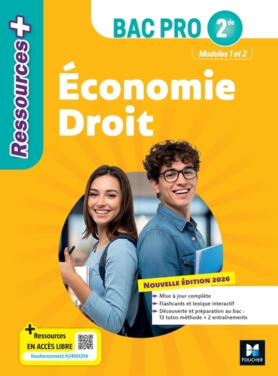 Ressources plus - économie-droit - 2de bac pro - ed. 2026 - livre élève - Image principale