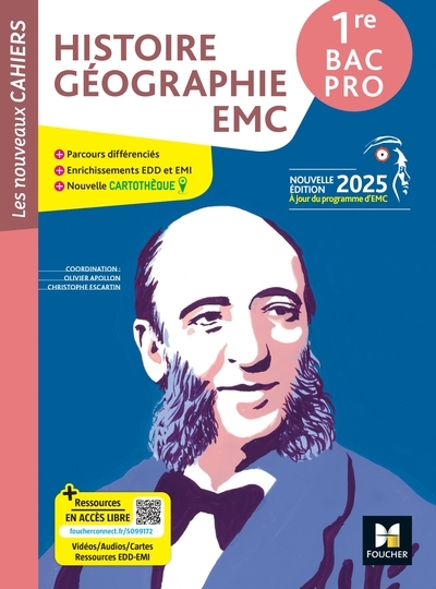 Les nouveaux cahiers - histoire-géographie emc 1re bac pro - éd. 2025 - livre élève - Image principale