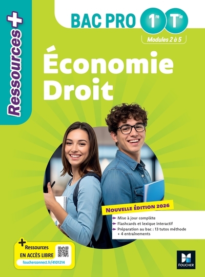 Ressources plus - économie-droit - 1re-tle bac pro - ed. 2026 - livre élève - Image principale