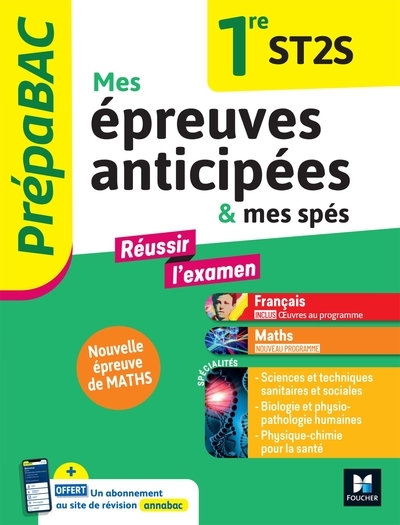 Prépabac - mes épreuves anticipées français et maths + et mes spé - 1ere st2s - Image principale