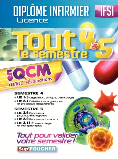 Ifsi - tout le semestre 4 & 5 en qcm et qroc - diplôme infirmier - Image principale