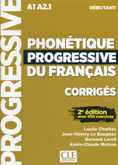 Corrigés phonétique progressive du français débutant 2e édition - Image principale