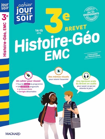 Histoire-géographie-emc 3e brevet - cahier jour soir - Image principale