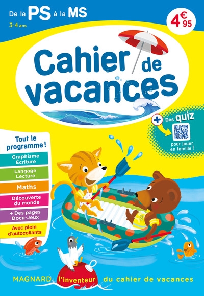 Cahier de vacances 2025, de la ps vers la ms 3-4 ans - Image principale