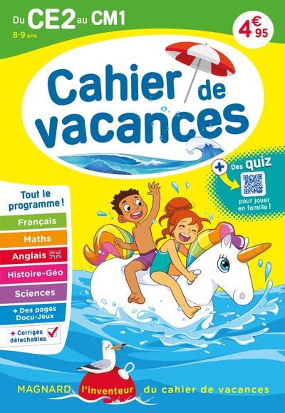 Cahier de vacances 2025, du ce2 vers le cm1 8-9 ans - Image principale