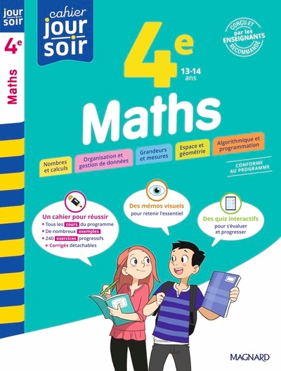 Maths 4e - cahier jour soir - Image principale