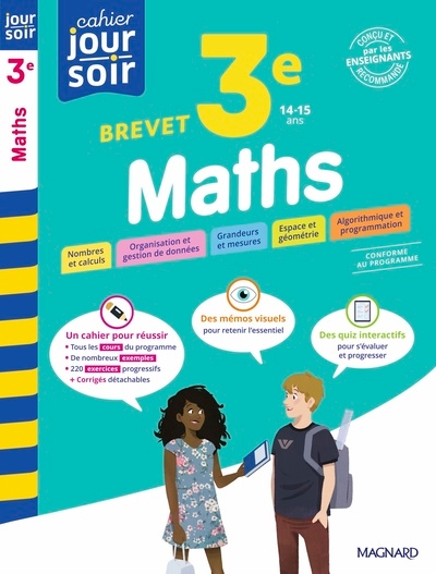 Maths 3e - cahier jour soir - Image principale