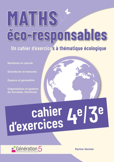 Cahier d'exercices maths éco-responsables 4e/3e - Image principale