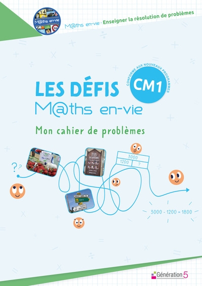 Les défis maths en-vie - mon cahier de problèmes cm1 - Image principale