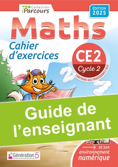 Guide de l'enseignant cahier iparcours maths ce2 (2025) - Image principale