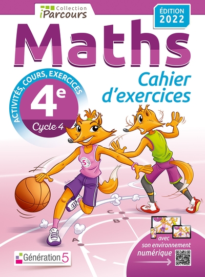 Cahier d'exercices iparcours maths 4e avec cours (édition 2022) - Image principale