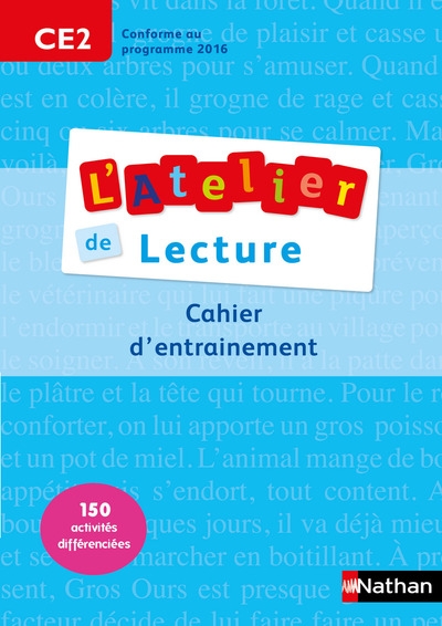 L'atelier de lecture - cahier entrainement - ce2 - Image principale