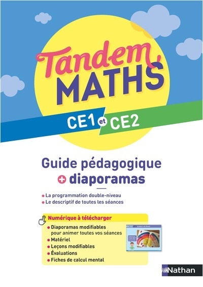 Tandem - maths ce1 et ce2 - guide pédagogique + diaporamas - Image principale