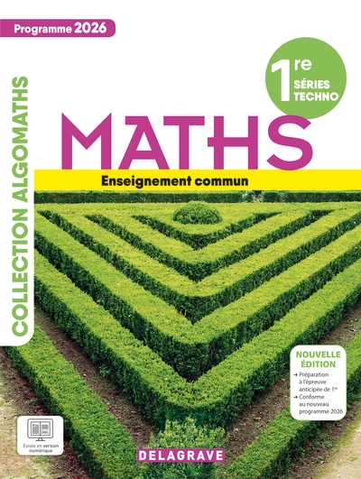 Algomaths mathématiques 1re tronc commun (2026) - manuel élève - Image principale