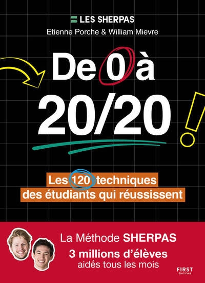 De 0 à 20/20 : les 120 techniques des étudiants qui réussissent - la méthode sherpas - Image principale