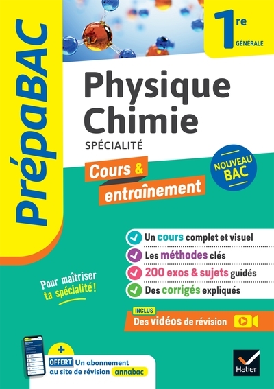 Prépabac - physique-chimie 1re générale (spécialité) - Image principale