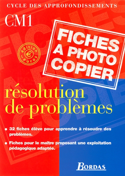 Résolution de problèmes cm1 2001 fiches à photocopier - Image principale