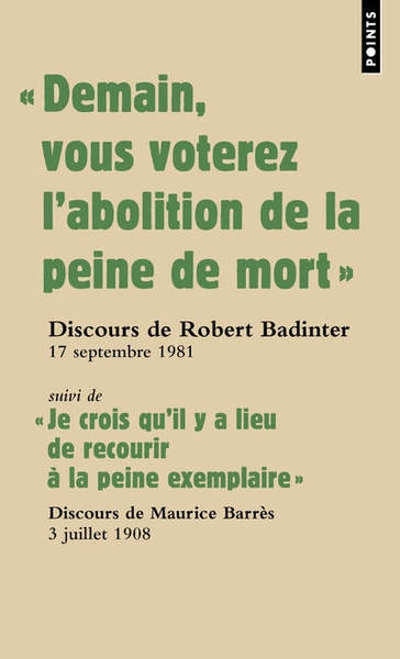 « demain vous voterez l abolition de la peine de mort » - Image principale