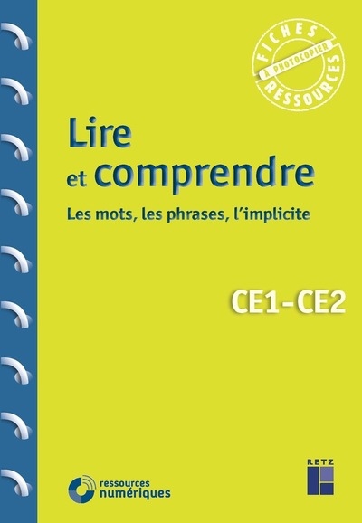 Lire et comprendre les mots, les phrases, l'implicite ce1-ce2 + téléchargement - Image principale