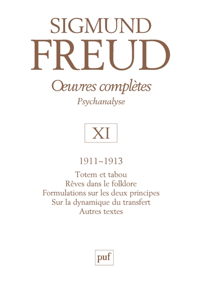 Œuvres complètes - psychanalyse - vol. xi : 1911-1913 - Image principale