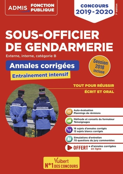 Concours sous-officier de gendarmerie - catégorie b - annales et sujets inédits corrigés - Image principale