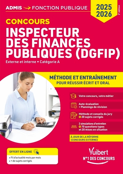 Concours inspecteur des finances publiques (dgfip) - catégorie a - méthode et entraînement - 14 sujets corrigés - Image principale