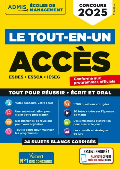 Le tout-en-un acces - 24 sujets blancs - ecrits et oraux - tutos offerts - Image principale