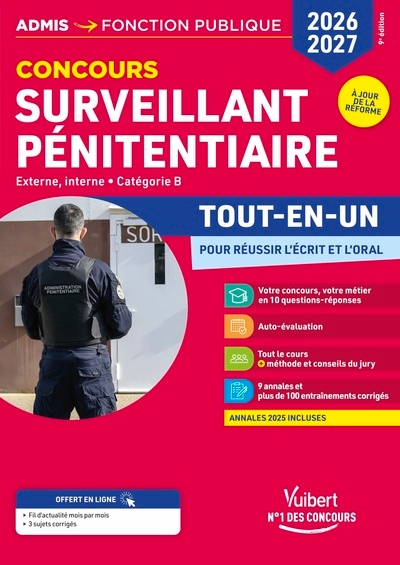 Concours surveillant pénitentiaire 2026-2027 - tout-en-un - Image principale