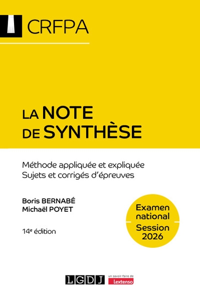 La note de synthèse - crfpa - examen national session 2026 - Image principale