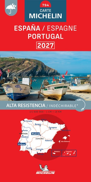 Carte nationale espagne, portugal 2027 - indéchirable - Image principale