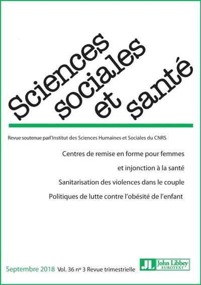 Revue sciences sociales et santé. septembre 2019 - vol 36 - n°3 - Image principale